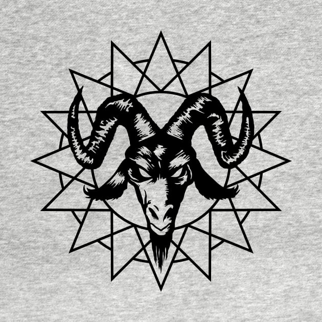 Satanic Goat Head with Chaos Star 1.2 (black) by Mystic-Land